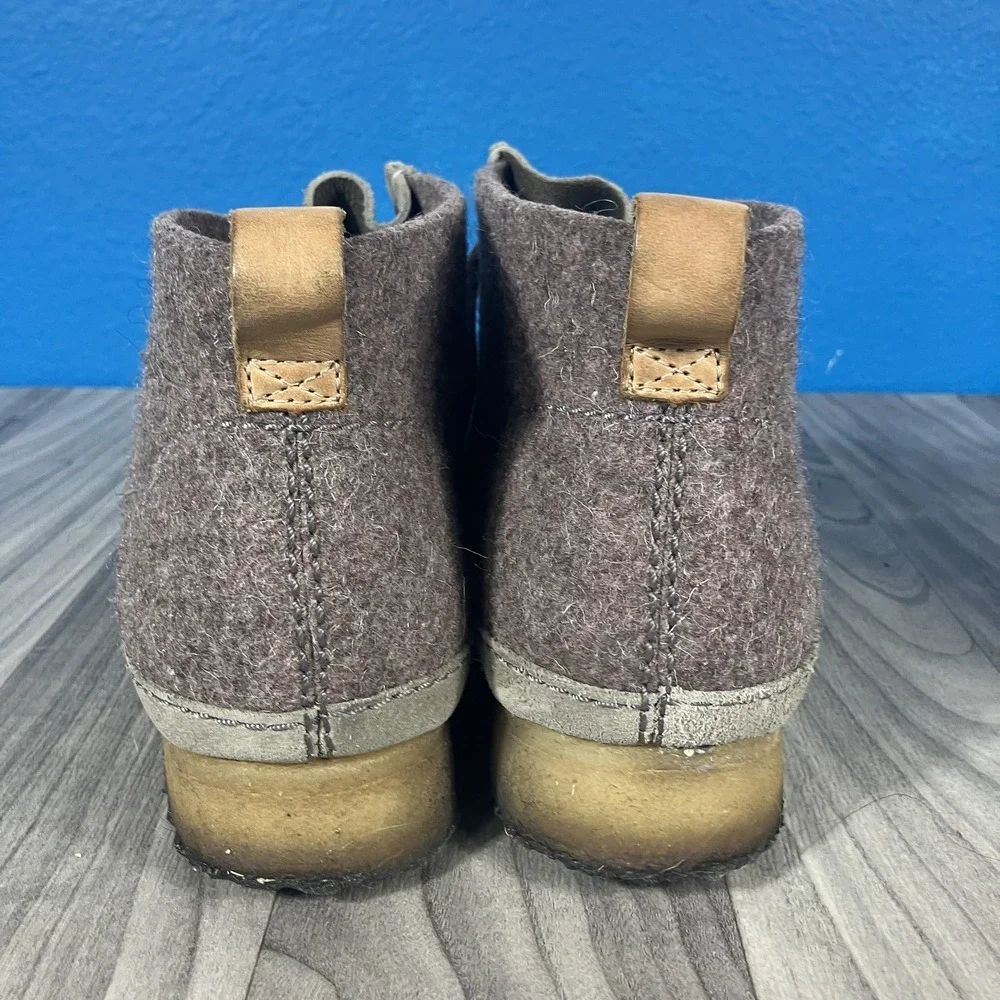 Clarks Originals Men's Wallabee Boots Suede & Wool Chukka Grey Brown US 11 UK 10